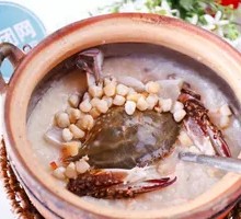 Squid Crab, Shrimp, and Scallops Rice Porridge