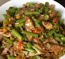 Stir-fried Hollow Stem Vegetable with Dried Fish