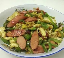 Bell Pepper and Ham Stir-fried Egg