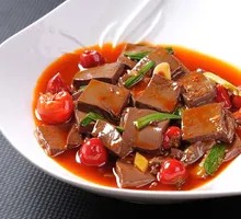 Sichuan-style Duck Blood with Pickled Chili