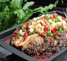 Grilled Fish on Iron Plate