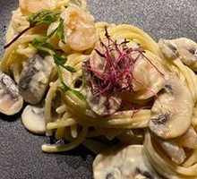 Fresh Shrimp Mushroom Cream Pasta