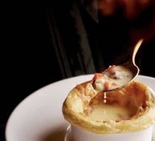 Creamy Clam Soup with Pastry Crust