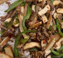 Fried Pork and Tofu Skin Rice Bowl