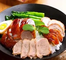 Roast Duck and Meat Roll Rice