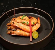 Lemon Garlic Shrimp on Iron Plate