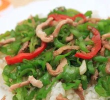 Green Pepper Shredded Pork Rice