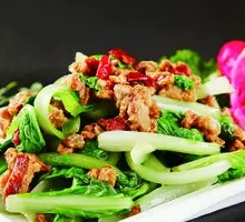 Fried Pork Crumbs with Bok Choy