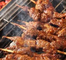 Lamb Skewers on Iron Rods