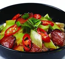 Stewed腊味 with Asparagus Lettuce
