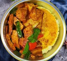 Fragrant Tofu, Pork Belly and Rice Crackers Bowl