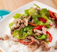 Green Pepper Shredded Pork Rice