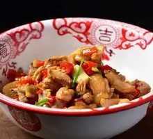 Tea Oil Chicken in Large Bowl
