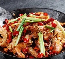 Dry Pot Squid and Prawns