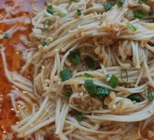 Sizzling Enoki Mushrooms