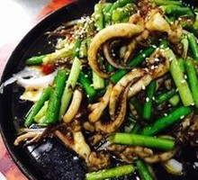 Grilled Squid on Iron Plate