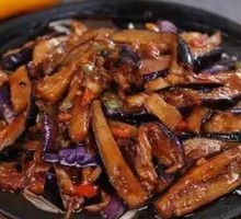 Grilled Eggplant on Iron Plate
