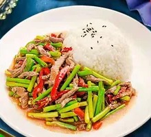 Garlic Shoots and Pork Rice Bowl