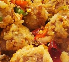 Crispy Lotus Root Meatballs with Rice Crackers