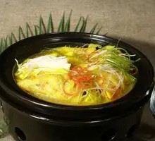 Rich Golden Soup Vegetable Rice Noodles