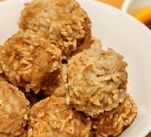 Crispy Lotus Root Dumplings with Rice Crackers