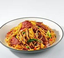 Stir-Fried Noodles with Pork, Egg, and Ham