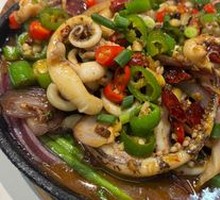 Grilled Squid on Iron Plate