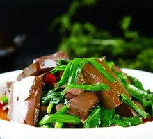 Duck Blood Stir-Fried with Leeks
