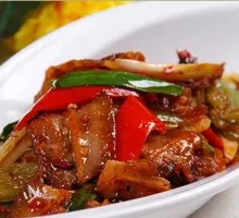 Stir-fried Twice-Cooked Pork with Bamboo Rice