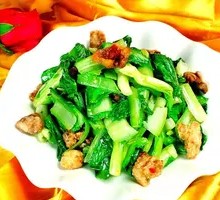 Fried Pork Crumbs with Bok Choy