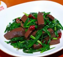 Stir-fried Duck Blood with Leeks