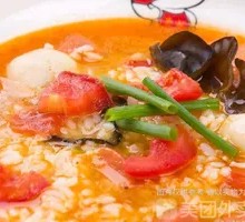 Tomato and Pork Rice Soup