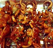 Ten 70g Large Squid with a Bowl of Wolf Tooth Potatoes