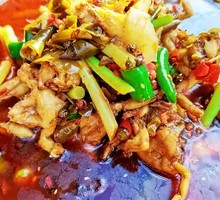 Sichuan-Style Frog Meat in Boiling Sauce