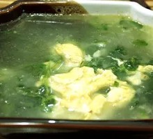 Bitter Mustard Greens and Egg Soup