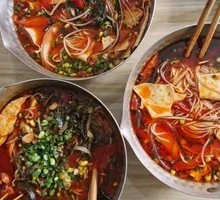 Pickled Chili Duck Blood Noodles