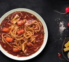 Kimchi Stir-Fried Rice Noodles with Crab Stick