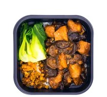 Braised Chicken with Mushrooms Rice Bowl