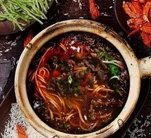 Pickled Pepper Chicken Offal Hot Pot Rice Noodles