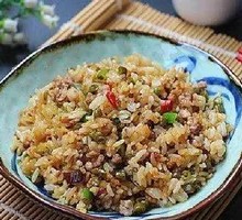 Minced Pork with Yardlong Bean and Egg Fried Rice