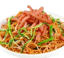Egg and Luncheon Meat Fried Rice Noodles