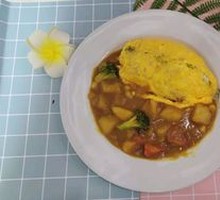 Tomato Curry Chicken Omelette Rice