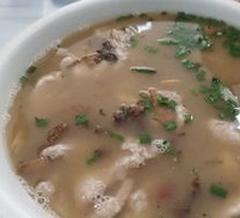 Salted Vegetable and Pork Slice Potato Soup
